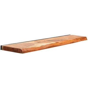 Livetastic Wandboard, Natur, Holz, Akazie, massiv, Holz, 120x3.5x20 cm, Wohnzimmer, Regale, Wandboards