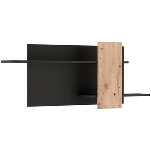 Livetastic Wandboard, Schwarz, Eiche Artisan, Holzwerkstoff, 170x70x25 cm, Made in EU, Wohnzimmer, Regale, Wandboards