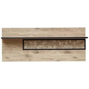 Livetastic Wandboard, Schwarz, Eiche, Holzwerkstoff, Mosaik, 160x64x24 cm, Made in EU, Wohnzimmer, Regale, Wandboards