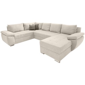 Livetastic Wohnlandschaft, Creme, Textil, Uni, 5-Sitzer, Füllung: Schaumstoff, U-Form, 305x219 cm, Made in EU, Liegefunktion, Wohnzimmer, Sofas & Couches, Wohnlandschaften, Wohnlandschaften in U-Form