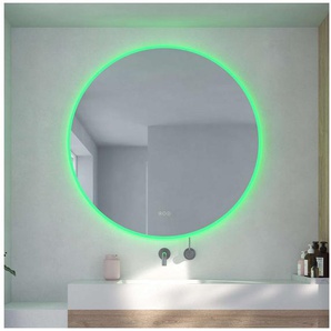 Loevschall Badspiegel Johannesburg RGB Badezimmerspiegel, rund, Farbwechsel, dimmbar, mit MultiWhite® und RGB-Licht, Touchpanel für Lichtsteuerung