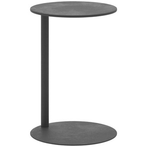 Lomoco Beistelltisch, Anthrazit, Metall, rund, C-Form, 53 cm, einfacher Aufbau, Wohnzimmer, Wohnzimmertische, Beistelltische, Beistelltische Metall