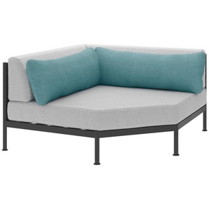 Lomoco Loungeeckteil, Anthrazit, Petrol, Hellgrau, Metall, Textil, Füllung: Schaumstoff, 135x74x135 cm, erweiterbar, Loungemöbel, Gartensofas