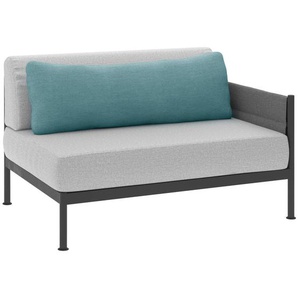 Lomoco Loungeendteil, Anthrazit, Petrol, Hellgrau, Metall, Textil, Füllung: Schaumstoff, links montierbar, 125x73x92 cm, erweiterbar, Loungemöbel, Gartensofas