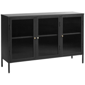 Lomoco Sideboard, Schwarz, Gold, Metall, 1 Fächer, 132x85x40 cm, Beimöbel erhältlich, Schlafzimmer, Schlafzimmer Kommoden