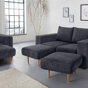 LOOKS by Wolfgang Joop 2,5-Sitzer Looksvb, Verwandlungssofa: aus Sofa wird Sofa mit 2 Hockern, mit Regalfunktion