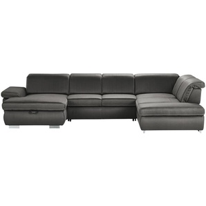 Lounge Collection Wohnlandschaft  mit verschiedenen Funktionen Amanda ¦ grau ¦ Maße (cm): B: 379 H: 85 T: 260