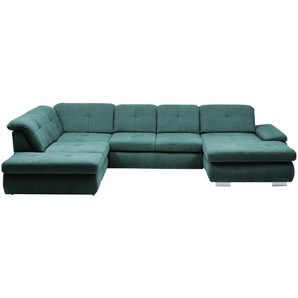 Lounge Collection Wohnlandschaft Flachgewebe  Affair ¦ türkis/petrol ¦ Maße (cm): B: 371 H: 100 T: 260