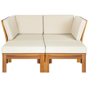 Loungegruppe 4-teilig 142 x 73 x 131cm Braun/Weiß