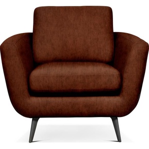 Loungesessel FURNINOVA Smile Designsessel, Clubsessel Sessel Gr. Velours, B/H/T: 94 cm x 85 cm x 93 cm, braun (bronze) im skandinavischen Design