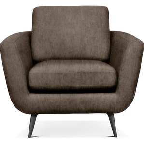 Loungesessel FURNINOVA Smile Designsessel, Clubsessel Sessel Gr. Velours, B/H/T: 94 cm x 85 cm x 93 cm, braun (earth) Loungesessel im skandinavischen Design