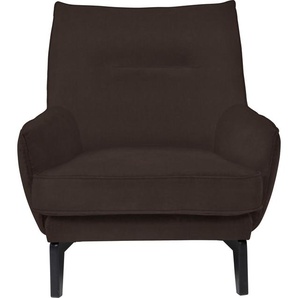 Loungesessel FURNINOVA Willow Designsessel Sessel Gr. Leder GOLF, B/H/T: 86cm x 85cm x 88cm, braun (dark brown) bequemer Loungesessel im skandinavischen Design