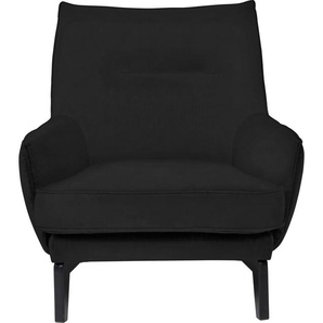 Loungesessel FURNINOVA Willow Designsessel Sessel Gr. Leder GOLF, B/H/T: 86cm x 85cm x 88cm, schwarz bequemer Loungesessel im skandinavischen Design