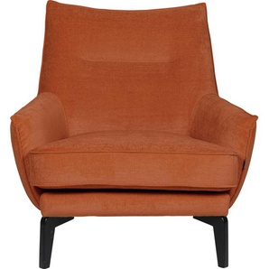 Loungesessel FURNINOVA Willow Designsessel Sessel Gr. Velours, B/H/T: 86cm x 85cm x 88cm, orange (peach) bequemer Loungesessel im skandinavischen Design