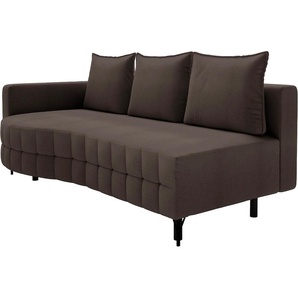 Loungesofa EXXPO - SOFA FASHION Sofas Gr. B/H/T: 212cm x 93cm x 114cm, Webvelours, Armlehne links, braun Lounge-Sofa Schlafsofa mit Bettfunktion und Bettkasten, komfortabler Federkern