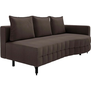 Loungesofa EXXPO - SOFA FASHION Sofas Gr. B/H/T: 212cm x 93cm x 114cm, Webvelours, Armlehne rechts, braun Lounge-Sofa Schlafsofa mit Bettfunktion und Bettkasten, komfortabler Federkern