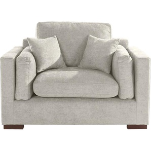 Loveseat HOME AFFAIRE Fresh Pond Sessel Sessel Gr. Struktur, B/H/T: 140 cm x 95 cm x 96 cm, beige (sand) weicher Sitzkomfort, incl. Zierkissen, BTH: 1409695 cm