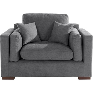 Loveseat HOME AFFAIRE Fresh Pond Sessel Sessel Gr. Struktur, B/H/T: 140 cm x 95 cm x 96 cm, grau (dunkelgrau) XXL Sessel weicher Sitzkomfort, incl. Zierkissen, BTH: 1409695 cm