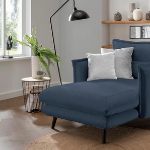 Loveseat INOSIGN Lazio Sessel Gr. Webstoff, Fußfarbe schwarz-Bezugsfarbe dunkelblau, B/H/T: 111cm x 101cm x 167cm, blau (dunkelblau) moderner Sessel mit einer bequemen Polsterung, 2 Stk. Zierkissen