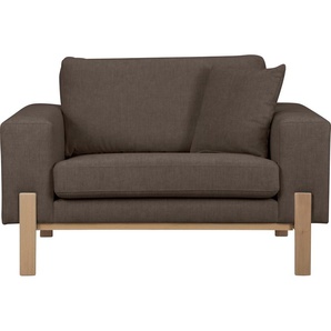 Loveseat OTTO PRODUCTS Hanne Sessel mit Holzrahmen Gr. Samtoptik recycelt, B/H/T: 128 cm x 86 cm x 88 cm, braun XXL Sessel Sofas Verschiedene Bezugsqualitäten: Baumwolle, recyceltes Polyester