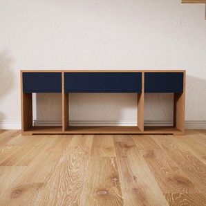 Lowboard Blau - Designer-TV-Board: Schubladen in Blau - Hochwertige Materialien - 154 x 62 x 34 cm, Komplett anpassbar