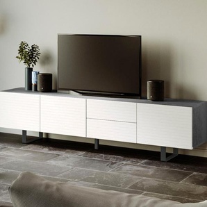 Lowboard DIVENTA Sideboards Gr. B/H/T: 220 cm x 52 cm x 45 cm, weiß (beton weiß) Lowboards Breite 220 cm