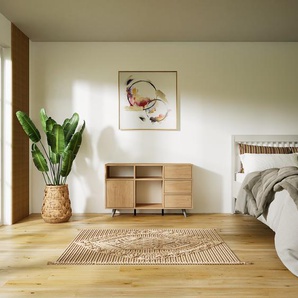 Kommode Eiche - Lowboard: Schubladen in Eiche & Türen in Eiche - Hochwertige Materialien - 118 x 72 x 34 cm, konfigurierbar
