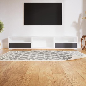 Lowboard Graphitgrau - Designer-TV-Board: Schubladen in Graphitgrau - Hochwertige Materialien - 226 x 42 x 34 cm, Komplett anpassbar