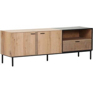 Lowboard GUTMANN FACTORY, braun (braun, schwarz), B:160cm H:55cm T:43cm, MDF, Sideboards