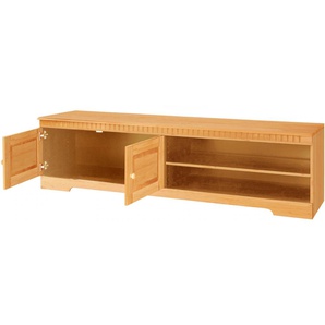 Lowboard HOME AFFAIRE Cubrix, beige (natur gebeizt, gewachst), B:162cm H:45cm T:44cm, Massivholz, Sideboards, Kommode aus schönem massivem Kiefernholz, Breite 162 cm