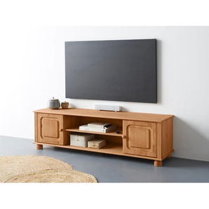 Lowboard HOME AFFAIRE Mette, beige (natur gebeizt, gewachst), B:160cm H:46cm T:40cm, FSC-zertifiziertes Massivholz, Sideboards, Kommode mit Kabeldurchführung und einem Einlegeboden