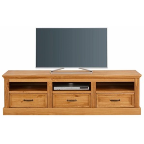 Lowboard HOME AFFAIRE Selma, beige (natur gebeizt, gewachst), B:170cm H:50cm T:50cm, Sideboards, TV-Kommode, Breite 170 cm, 3 Schubkästen