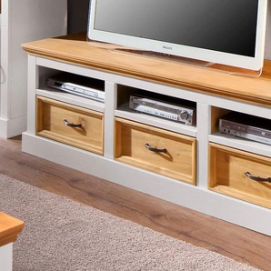 Lowboard HOME AFFAIRE Selma Sideboards Gr. B/H/T: 170cm x 50cm x 50cm, weiß (weiß/natur) TV-Kommode, Breite 170 cm, 3 Schubkästen