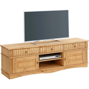 Lowboard HOME AFFAIRE Teresa Sideboards Gr. B/H/T: 154cm x 48,2cm x 36,9cm, 3 St., beige (gelaugt/geölt) Kommode aus massiver Kiefer, Breite 154 cm