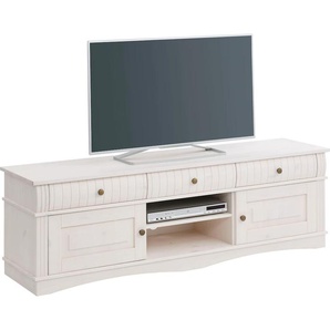 Lowboard HOME AFFAIRE Teresa, weiß, B:154cm H:48,2cm T:36,9cm, Massivholz, Sideboards, Kommode aus massiver Kiefer, Breite 154 cm