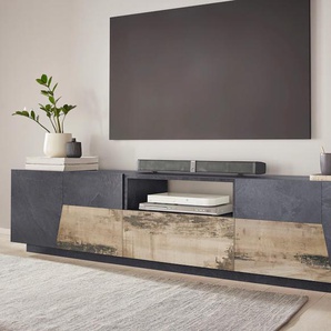 Lowboard INOSIGN alien Sideboards Gr. B/H/T: 220cm x 46cm x 43cm,, schwarz (schiefer-ahorn pereira) Breite ca. 220 cm