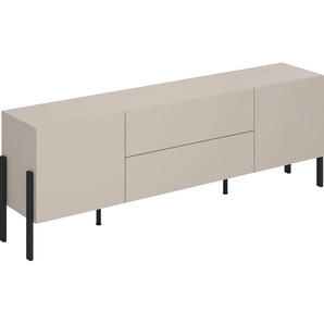 Lowboard INOSIGN Jukon,Breite 200 cm, moderne grifflose TV-Kommode,2 Türen/2 Schubladen Sideboards Gr. B/H/T: 200cm x 70cm x 40cm, kaschmir, 2 St., beige (kaschmir) TV-Schrank mit viel Stauraum, TV-Board, push-to-open-Funktion