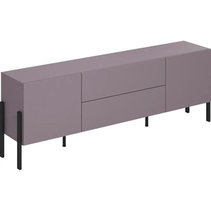 Lowboard INOSIGN Jukon,Breite 200 cm, moderne grifflose TV-Kommode,2 Türen/2 Schubladen Sideboards Gr. B/H/T: 200cm x 70cm x 40cm, pflaume, 2 St., lila (pflaume) TV-Schrank mit viel Stauraum, TV-Board, push-to-open-Funktion