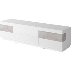 Lowboard INOSIGN SILKE Sideboards weiß (weiß hochglanz/beton-optik) Breite 206 cm, Hochglanzfronten