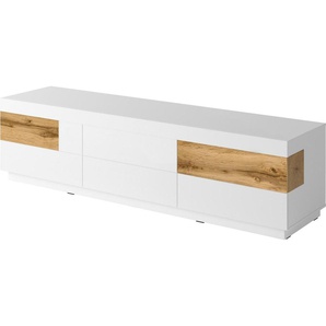 Lowboard INOSIGN SILKE Sideboards weiß (weiß hochglanzfronten/votaneichefarben) Breite 206 cm, Hochglanzfronten