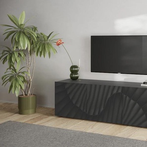 Lowboard INOSIGN Snake Breite 181 cm, modernes TV-Board mit 3 Türen, TV-Möbel, schwarz (anthrazit mit siebdruck), B:181cm H:68cm T:42cm, FSC-zertifizierter Holzwerkstoff, Sideboards, TV-Kommode, TV-Schrank, Front mit besonderem Siebdruck