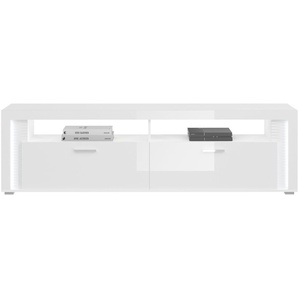 Lowboard INOSIGN Viborg Sideboards Gr. B/H/T: 201 cm x 58 cm x 46 cm, weiß (weiß nb, hochglanz) inkl. Vertikaler Frontbeleuchtung