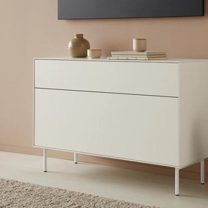 Lowboard Essentials, weiß (warmweiß), B:112cm H:72cm T:42cm, MDF, LEGER HOME BY LENA GERCKE, Sideboards, Breite: 112 cm, MDF lackiert, Push-to-open-Funktion