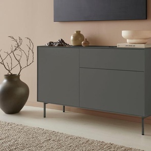 Lowboard LEGER HOME BY LENA GERCKE Essentials Sideboards Gr. B/H/T: 127cm x 72cm x 42cm, 2 St., grau (anthrazit) Breite: 127 cm, MDF lackiert, Push-to-open-Funktion