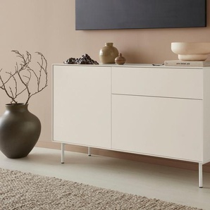 Lowboard LEGER HOME BY LENA GERCKE Essentials Sideboards Gr. B/H/T: 127cm x 72cm x 42cm, 2 St., grau (warmgrau) Breite: 127 cm, MDF lackiert, Push-to-open-Funktion