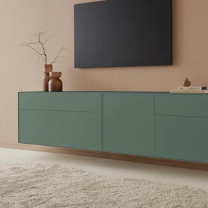 Lowboard LEGER HOME BY LENA GERCKE Essentials Sideboards Gr. B/H/T: 239 cm x 56 cm x 42 cm, 4, grün (moosgrün) Lowboards Breite: 239cm, MDF lackiert, Push-to-open-Funktion