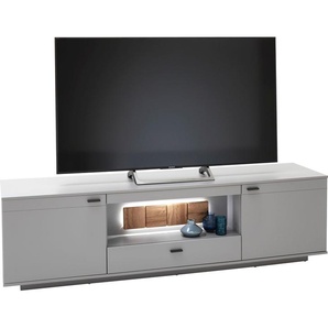 Lowboard MCA FURNITURE Zadar Sideboards Gr. B/H/T: 205 cm x 58 cm x 50 cm, Mit LED Beleuchtung, 1, grau (arktis grau) Lowboards TV Schrank für bis 80 Zoll, Arktis Grau, wahlweise mit Beleuchtung