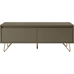 Lowboard SALESFEVER Sideboards Gr. B/H/T: 120 cm x 45 cm x 40 cm, Grau, 1 St., grau (grau, gold) Hairpin Beinen, modernes TV-Board, Fernsehschrank mit Klappendämpfer