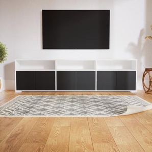 Lowboard Schwarz - Designer-TV-Board: Türen in Schwarz - Hochwertige Materialien - 226 x 62 x 34 cm, Komplett anpassbar
