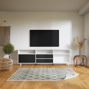 Lowboard Schwarz - TV-Board: Schubladen in Schwarz & Türen in Schwarz - Hochwertige Materialien - 226 x 72 x 34 cm, Komplett anpassbar